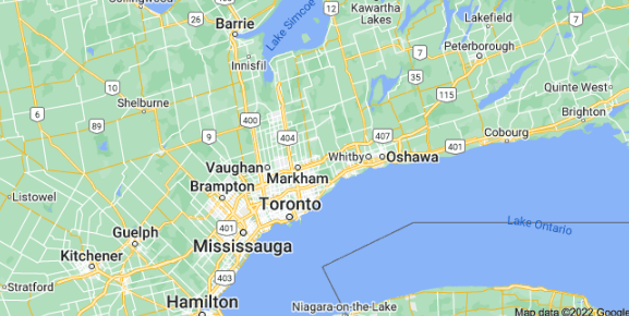 Map of Toronto and the surrounding Greater Toronto Area