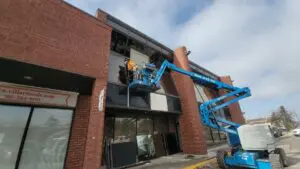 Single high-rise glass unit replacement