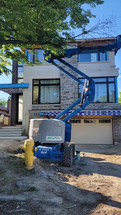 New residential glass window installation