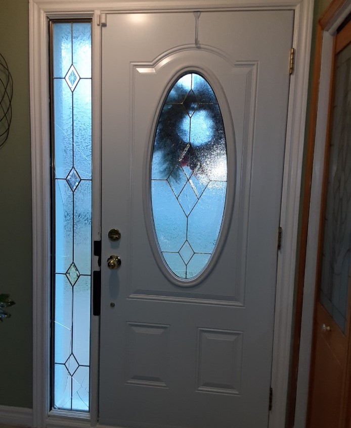 Decorative front door glass insert