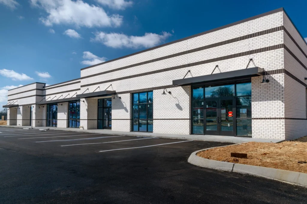 Commercial windows and doors on a business property