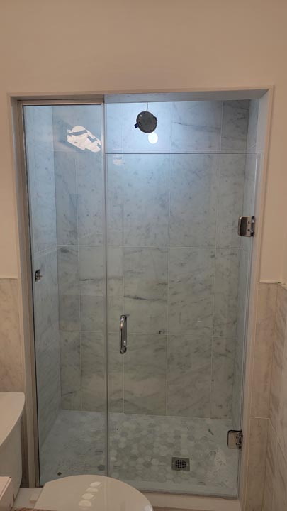 bathroom shower glass panels