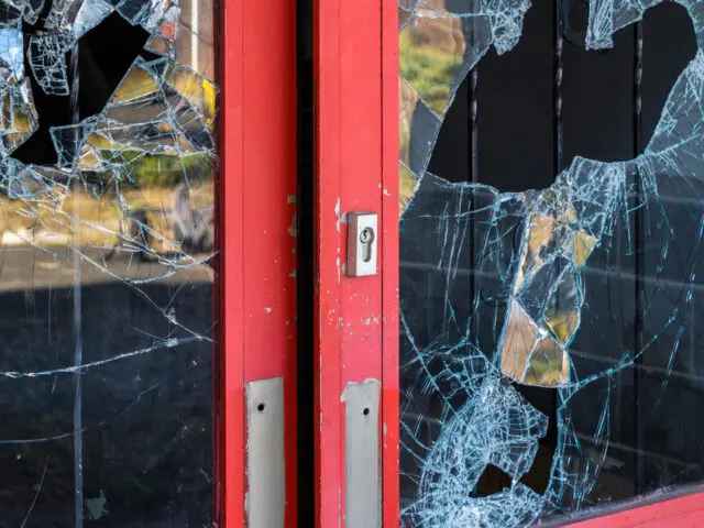 Broken windowpane